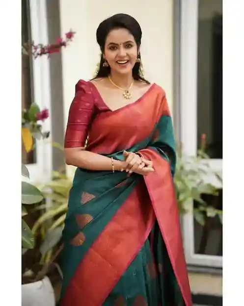 Women Banarasi Art Silk Woven Design Saree With Unstitched Blouse Piece